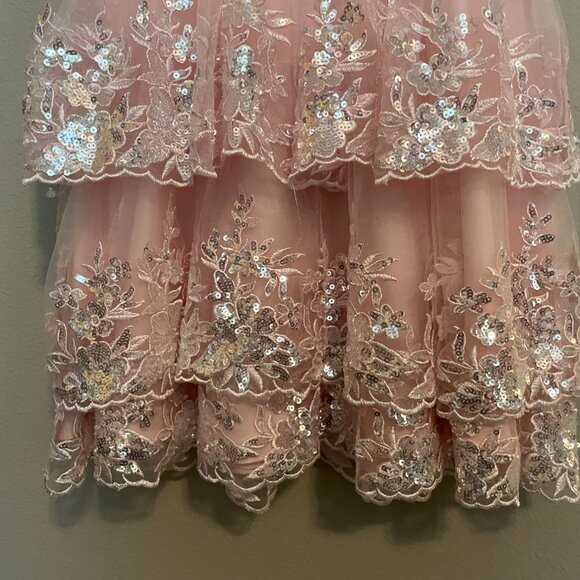 JJ'S HOUSE,  Size 0, short, LIGHT PINK, SEQUIN, HOMECOMING, PRINCESS DRESS - Picture 12 of 15